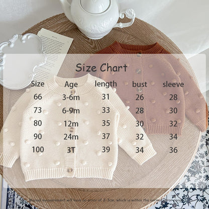 -ベビー みずたま ニット カーディガン トップス - mamahalo shop - カーディガン・パーカー -  べビー服 - 子供服 - 男の子 - 女の子