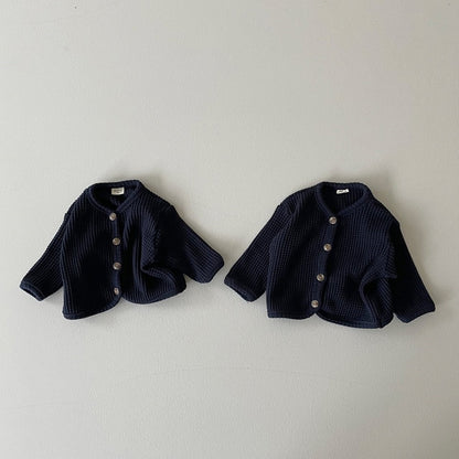 ベビー ワッフル ニット カーディガン 4284B - mamahalo shop - カーディガン・パーカー - ベビー服 - 子供服 - 男の子 - 女の子