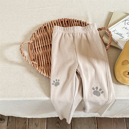 -キッズ 犬 いぬ 足跡 プリント レギンス パンツ - mamahalo shop - レギンスパンツ -  べビー服 - 子供服 - 男の子 - 女の子
