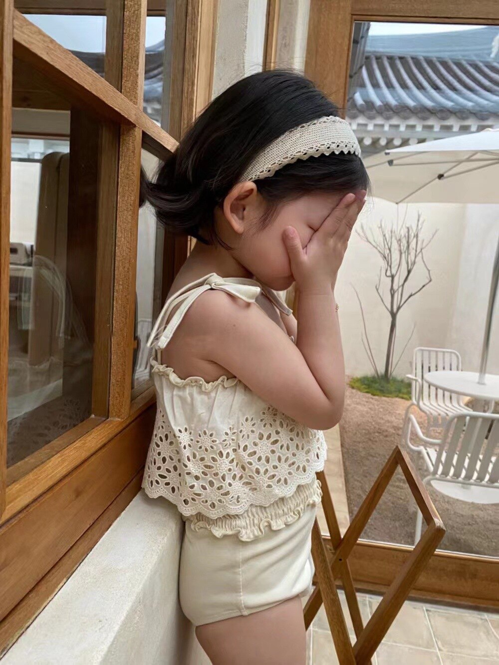 -キッズ 水着 ワンピース レース フリル シャーリング スイムウェア【mh0000808】 - mamahalo shop - ベビー用水着 -  べビー服 - 子供服 - 男の子 - 女の子