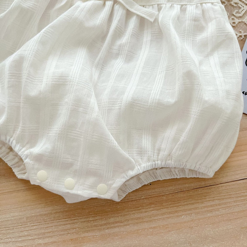 -ベビー フラワー 刺繍 キャミソール タンク ロンパース - mamahalo shop - ノースリーブロンパース -  べビー服 - 子供服 - 男の子 - 女の子