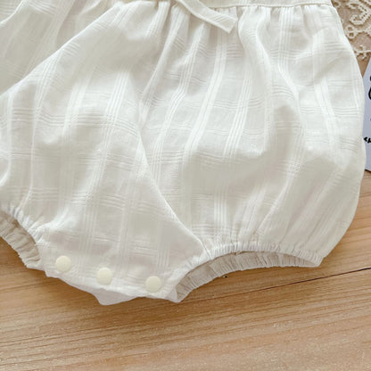 -ベビー フラワー 刺繍 キャミソール タンク ロンパース - mamahalo shop - ノースリーブロンパース -  べビー服 - 子供服 - 男の子 - 女の子