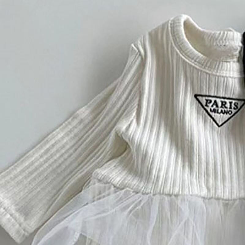 -ベビー チュチュスカート PARIS ロゴ 長袖 ロンパース - mamahalo shop - 長袖ロンパース -  べビー服 - 子供服 - 男の子 - 女の子