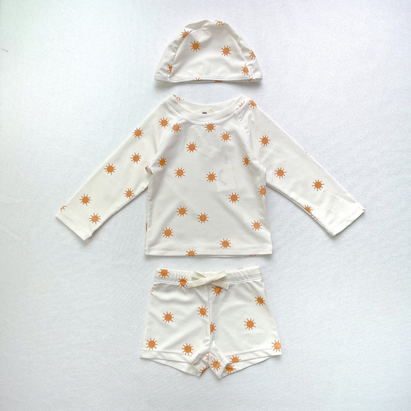 2023新作 キッズ ボーイズ 男の子 セパレート 水着 スイムウェア ラッシュガード 帽子 セット - mamahalo shop - ベビー用水着 - ベビー服 - 子供服 - 男の子 - 女の子