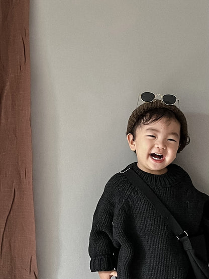 -キッズ ニット シンプル ルーズ セーター トップス - mamahalo shop - ニット・セーター -  べビー服 - 子供服 - 男の子 - 女の子