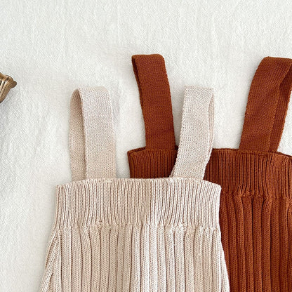 -ベビー キッズ ニット サスペンダー パンツ サロペット - mamahalo shop - サロペットパンツ・サスペンダーパンツ -  べビー服 - 子供服 - 男の子 - 女の子
