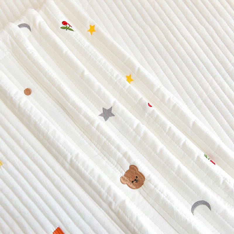 -ベビー キッズ キルティング 刺繍 フラット ピロー 枕 - mamahalo shop - ベビー寝具 -  べビー服 - 子供服 - 男の子 - 女の子