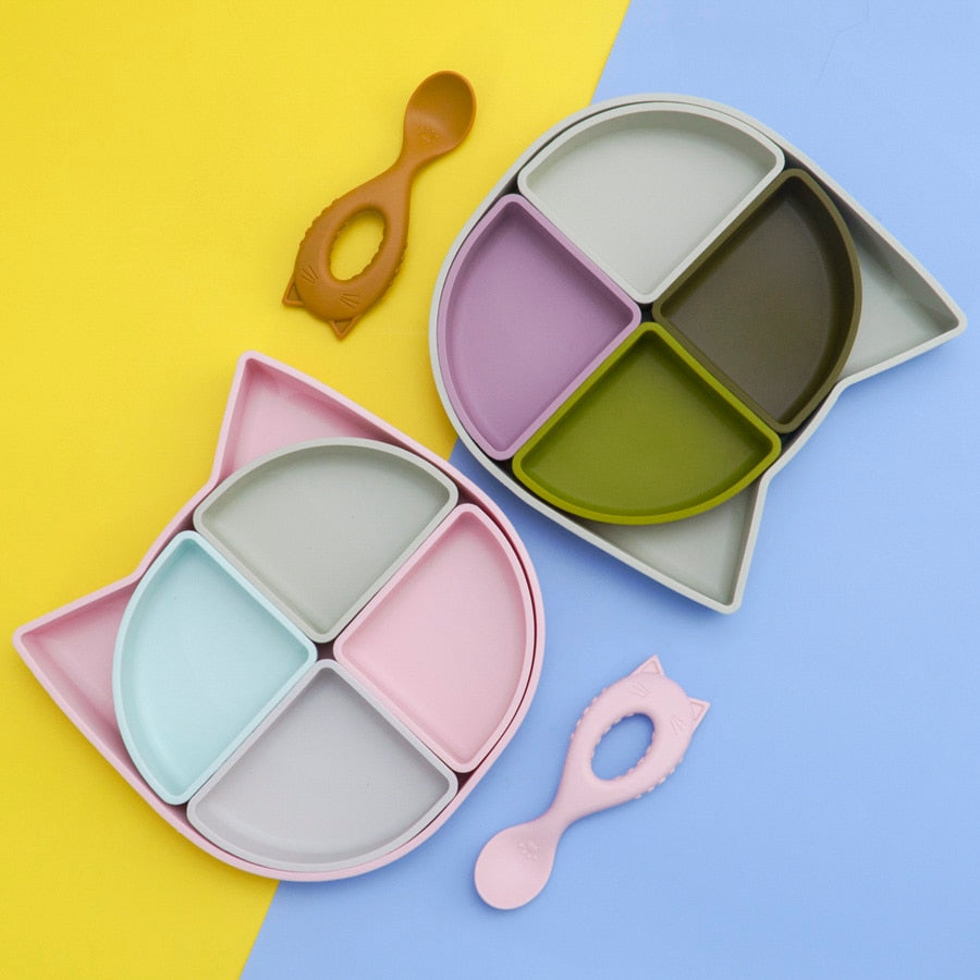 -# ベビー アニマル ディッシュ プレート 食器 キッズ スプーン 仕切り【mh0001125】 - mamahalo shop - ベビーキッズ食器 -  べビー服 - 子供服 - 男の子 - 女の子