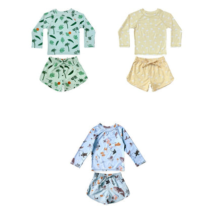 2023新作 キッズ ボーイズ 男の子 セパレート 水着 スイムウェア ラッシュガード 帽子 セット - mamahalo shop - ベビー用水着 - ベビー服 - 子供服 - 男の子 - 女の子