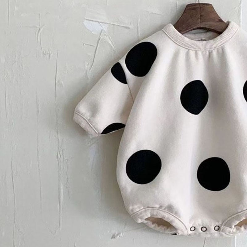 -ベビー みずたま ポルカドット 長袖 ロンパース【mh0000952】 - mamahalo shop - 長袖ロンパース -  べビー服 - 子供服 - 男の子 - 女の子