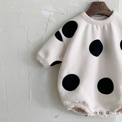 -ベビー みずたま ポルカドット 長袖 ロンパース【mh0000952】 - mamahalo shop - 長袖ロンパース -  べビー服 - 子供服 - 男の子 - 女の子