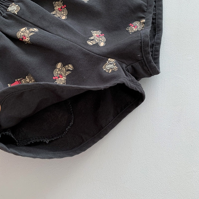 キッズ くま ベア ショートパンツ トラックパンツ - mamahalo shop - ハーフパンツ・ショートパンツ - ベビー服 - 子供服 - 男の子 - 女の子