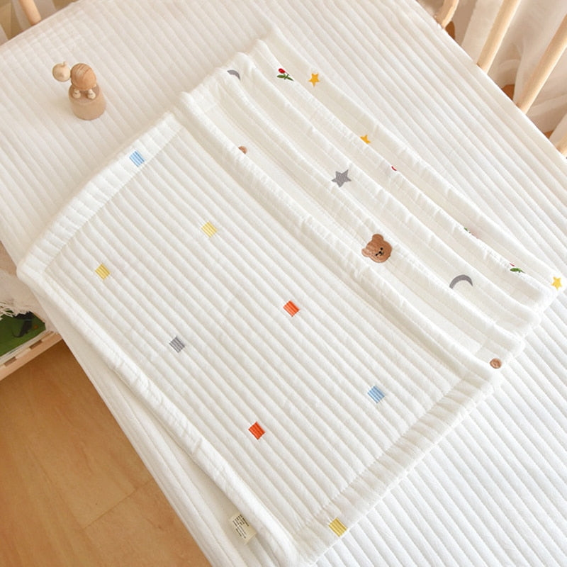 -ベビー キッズ キルティング 刺繍 フラット ピロー 枕 - mamahalo shop - ベビー寝具 -  べビー服 - 子供服 - 男の子 - 女の子