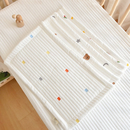 -ベビー キッズ キルティング 刺繍 フラット ピロー 枕 - mamahalo shop - ベビー寝具 -  べビー服 - 子供服 - 男の子 - 女の子