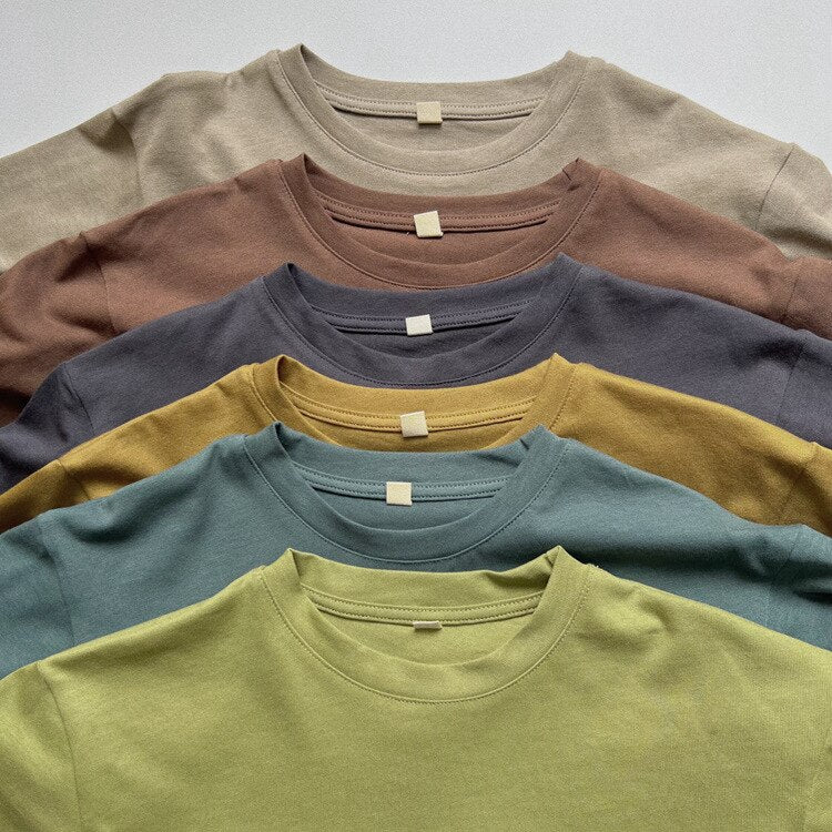 -キッズ シンプル ベーシック 長袖 Tシャツ トップス【mh0001232】 - mamahalo shop - 長袖Tシャツ -  べビー服 - 子供服 - 男の子 - 女の子