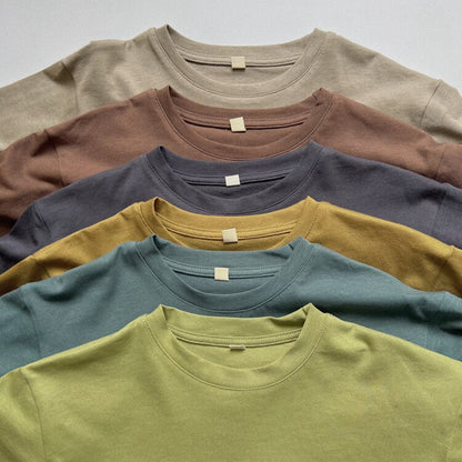 -キッズ シンプル ベーシック 長袖 Tシャツ トップス【mh0001232】 - mamahalo shop - 長袖Tシャツ -  べビー服 - 子供服 - 男の子 - 女の子