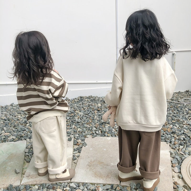 -キッズ くま ベア ボーダー 無地 トップス パンツ - mamahalo shop - ロングパンツ・スウェットパンツ -  べビー服 - 子供服 - 男の子 - 女の子