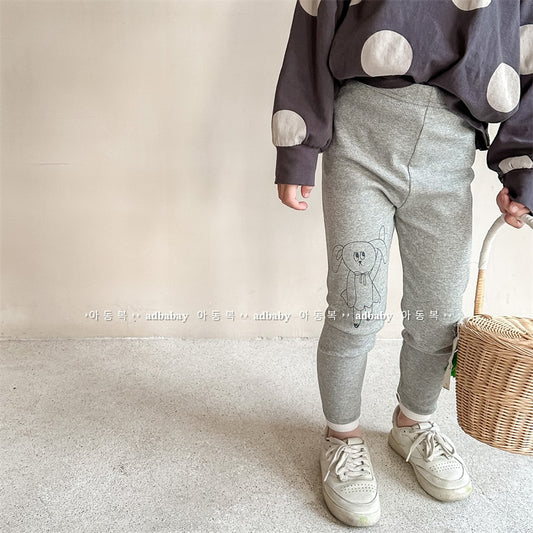 -キッズ うさぎ ラビット バニー プリント レギンス パンツ - mamahalo shop - レギンスパンツ -  べビー服 - 子供服 - 男の子 - 女の子