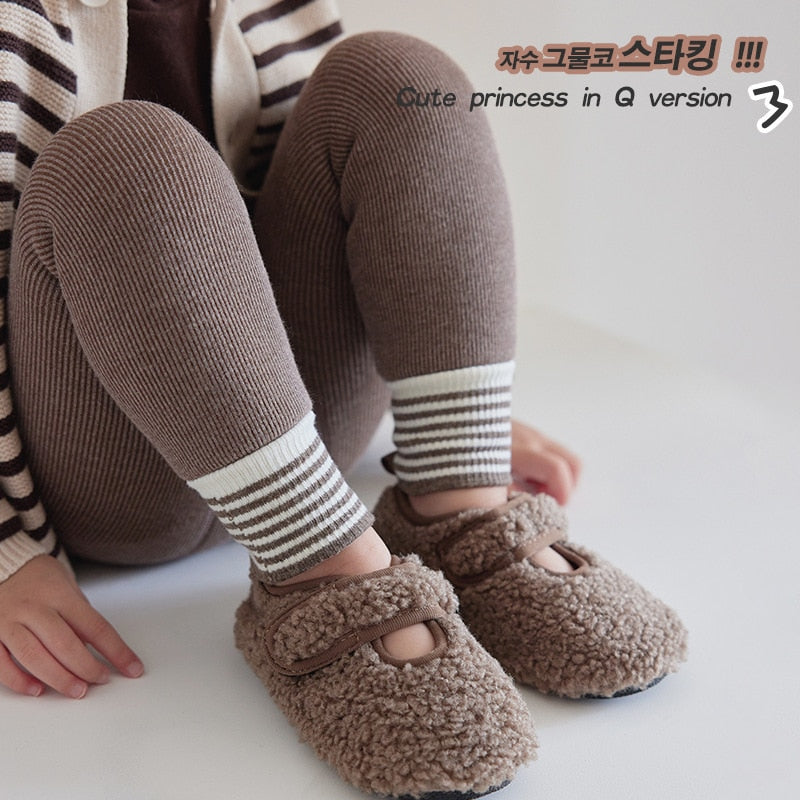 -ベビー 裏フリース 厚手 レギンス レギパン ボーダー 暖パン タイツ - mamahalo shop - ベビー用靴下・タイツ -  べビー服 - 子供服 - 男の子 - 女の子