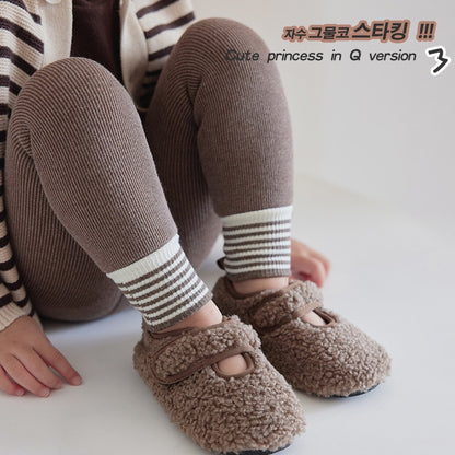 -ベビー 裏フリース 厚手 レギンス レギパン ボーダー 暖パン タイツ - mamahalo shop - ベビー用靴下・タイツ -  べビー服 - 子供服 - 男の子 - 女の子