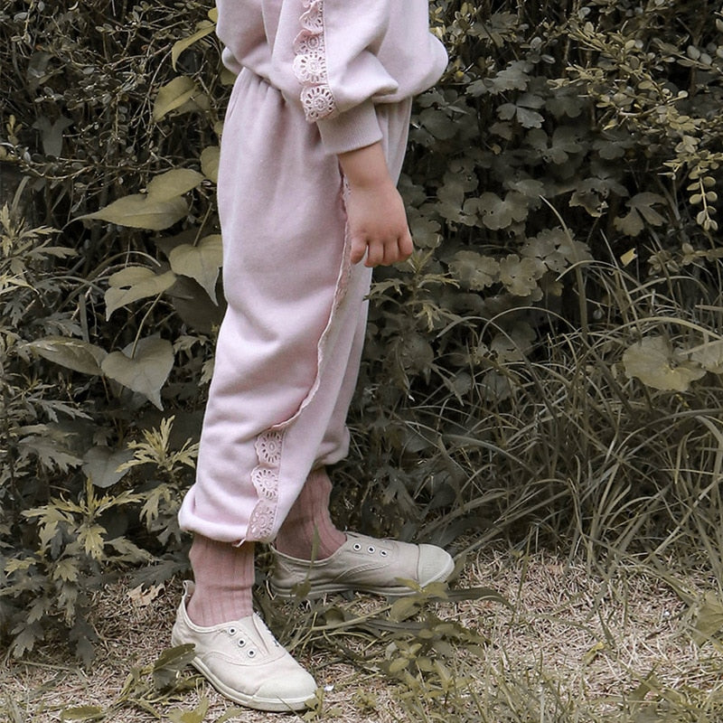 -キッズ レース フリル スウェット シャツ パンツ【mh0001053】 - mamahalo shop - 長袖シャツ・ブラウス -  べビー服 - 子供服 - 男の子 - 女の子