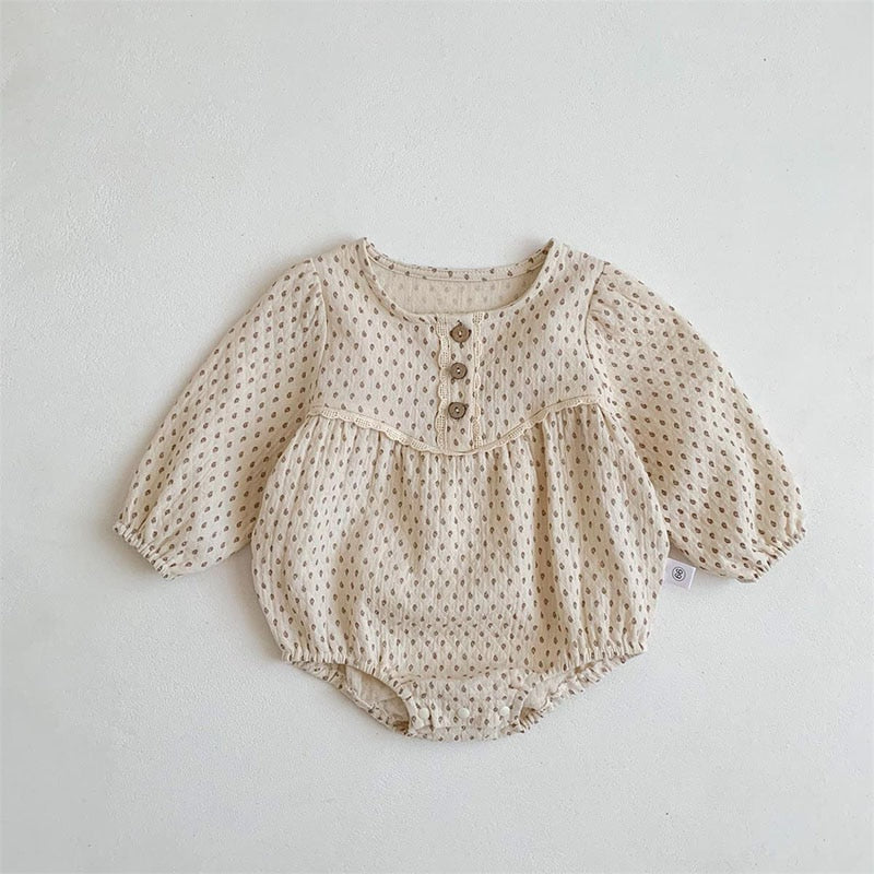 -ベビー レース 長袖 ロンパース ボディスーツ - mamahalo shop - 長袖ロンパース -  べビー服 - 子供服 - 男の子 - 女の子