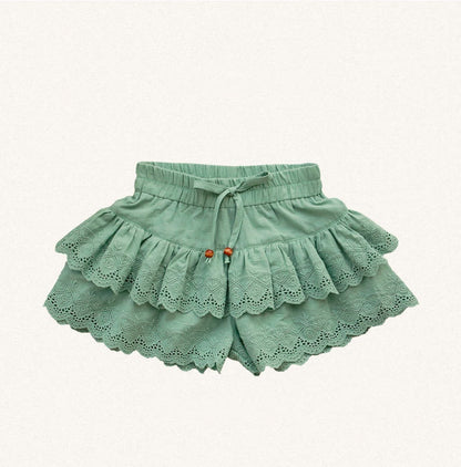 -キッズ レース 透け感 ノースリーブ ブラウス トップス フリル ショートパンツ - mamahalo shop - ハーフパンツ・ショートパンツ -  べビー服 - 子供服 - 男の子 - 女の子