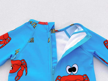 -キッズ 水着 長袖 ラッシュガード 帽子 セット スイムウェア【mh0001893】 - mamahalo shop - ベビー用水着 -  べビー服 - 子供服 - 男の子 - 女の子