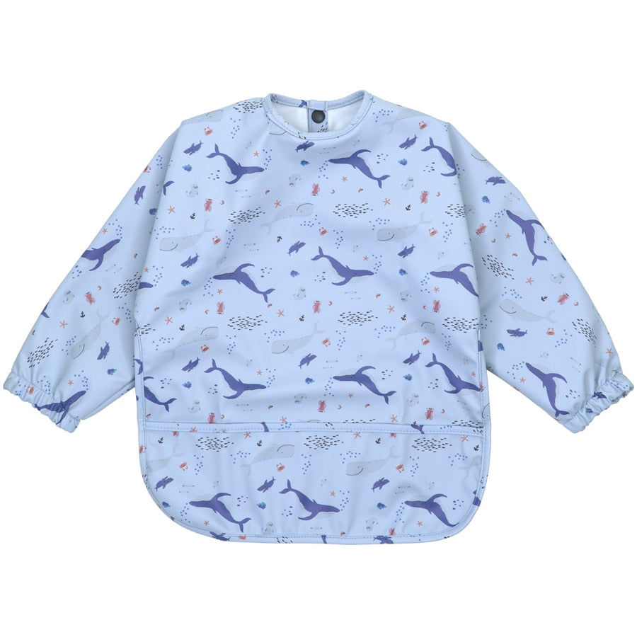 -防水 ベビー ビブ 子供用 長袖 スモック エプロン ポケット付き - mamahalo shop - お食事エプロン -  べビー服 - 子供服 - 男の子 - 女の子