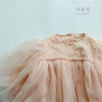 キッズ チュチュ チュール 長袖 パフスリーブ ドレス ワンピース - mamahalo shop - 長袖ワンピース - ベビー服 - 子供服 - 男の子 - 女の子