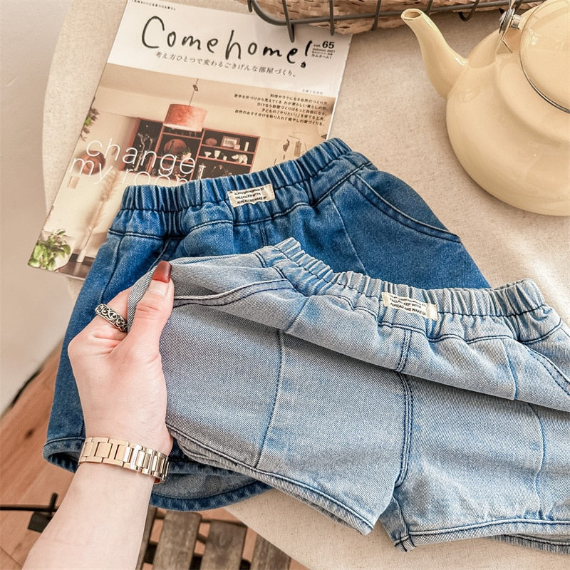 -キッズ デニム ショートパンツ ジーンズ パンツ - mamahalo shop - ハーフパンツ・ショートパンツ -  べビー服 - 子供服 - 男の子 - 女の子