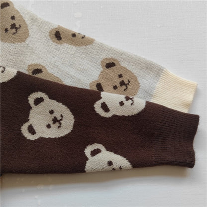 -ベビー ニット くま ベア カーディガン【mh0000221】 - mamahalo shop - カーディガン・パーカー -  べビー服 - 子供服 - 男の子 - 女の子