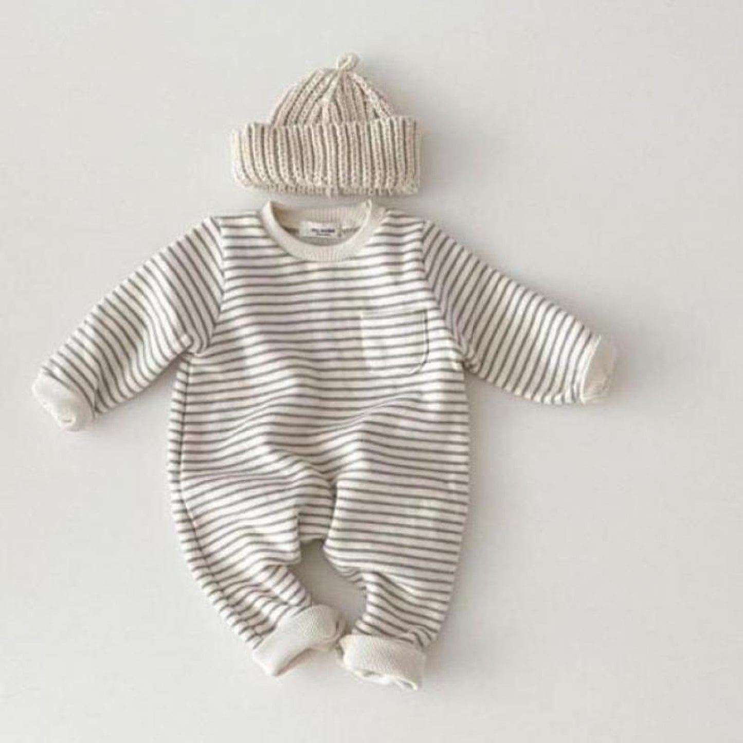 -ベビー ボーダー ロンパース ジャンプスーツ【mh0000198】 - mamahalo shop - 長袖ロンパース -  べビー服 - 子供服 - 男の子 - 女の子