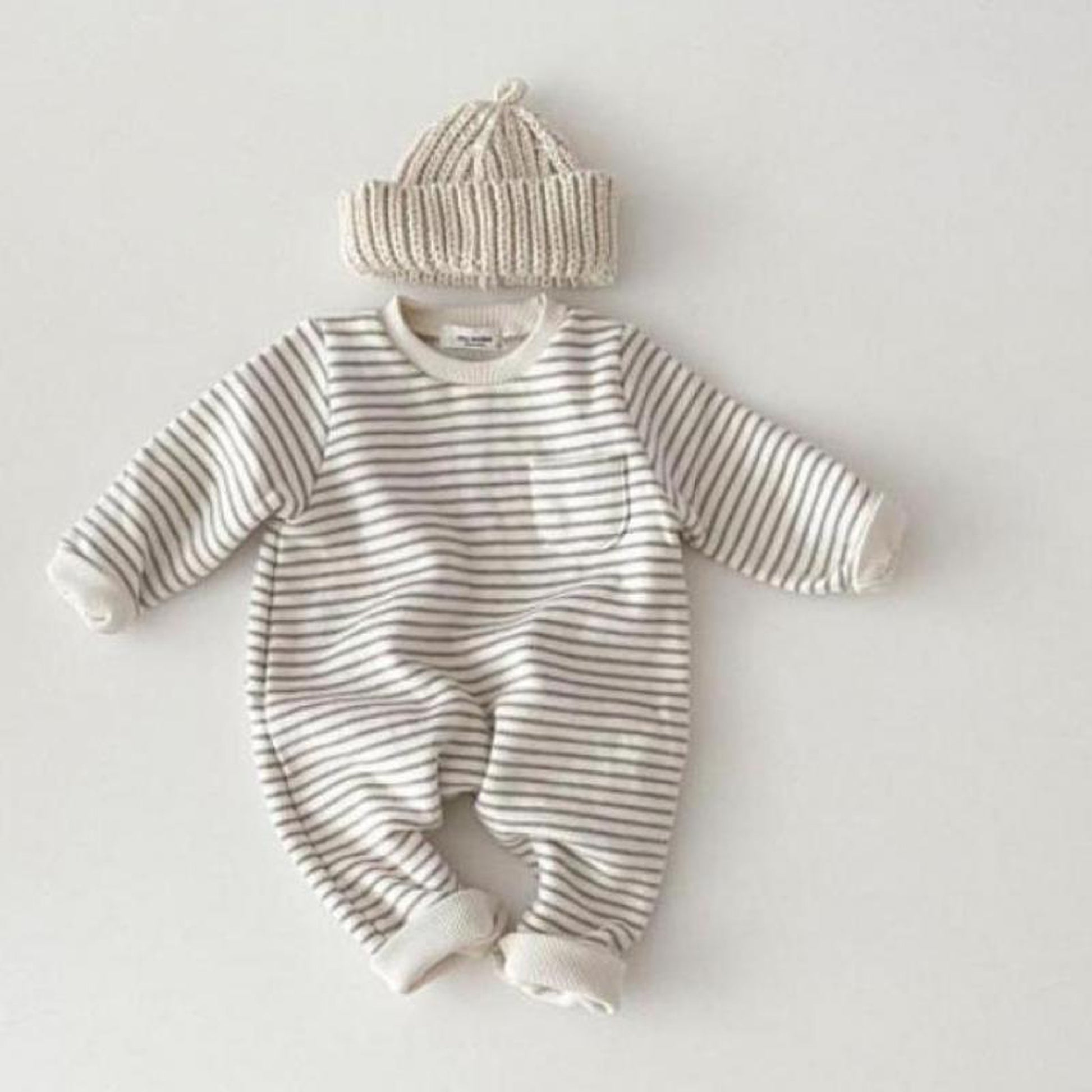 -ベビー ボーダー ロンパース ジャンプスーツ【mh0000198】 - mamahalo shop - 長袖ロンパース -  べビー服 - 子供服 - 男の子 - 女の子