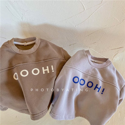 -キッズ レター ロゴ トップス スウェットシャツ【mh0000252】 - mamahalo shop - トレーナー・フーディ -  べビー服 - 子供服 - 男の子 - 女の子