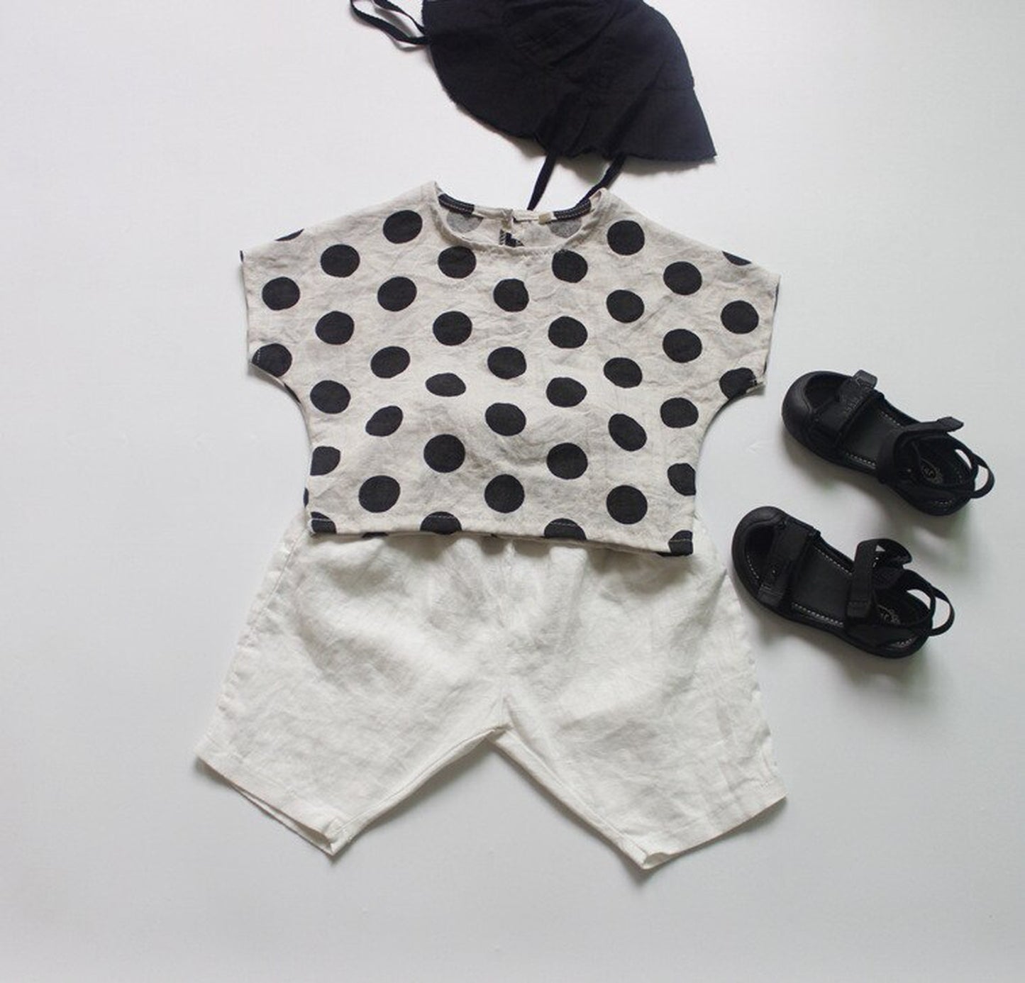 -キッズトップス みずたまドットプリント ルーズ シャツ Tシャツ - mamahalo shop - 半袖Tシャツ -  べビー服 - 子供服 - 男の子 - 女の子