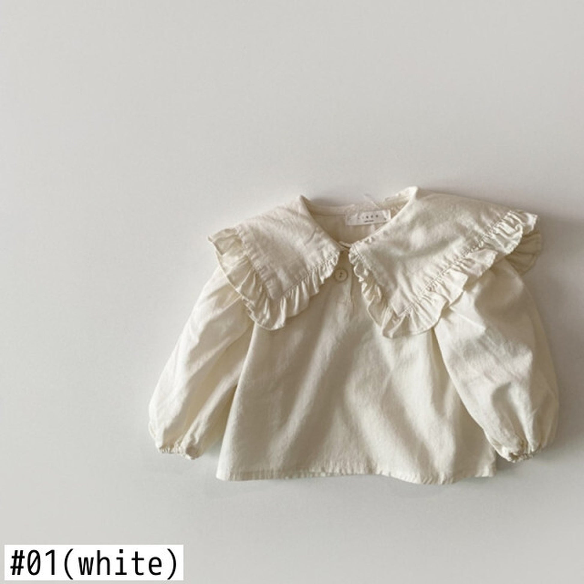 -ベビー チェック 無地 ビッグ襟 長袖 ブラウス シャツ - mamahalo shop - 長袖シャツ・ブラウス -  べビー服 - 子供服 - 男の子 - 女の子