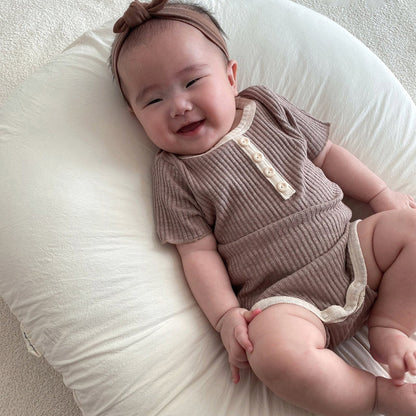 -ベビー リブ 半袖 ロンパース【mh0000777】 - mamahalo shop - 半袖ロンパース -  べビー服 - 子供服 - 男の子 - 女の子