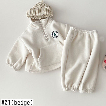 -ベビー キッズ セットアップ フリース スウェットトップス パンツ【mh0000238】 - mamahalo shop - 長袖セットアップ -  べビー服 - 子供服 - 男の子 - 女の子