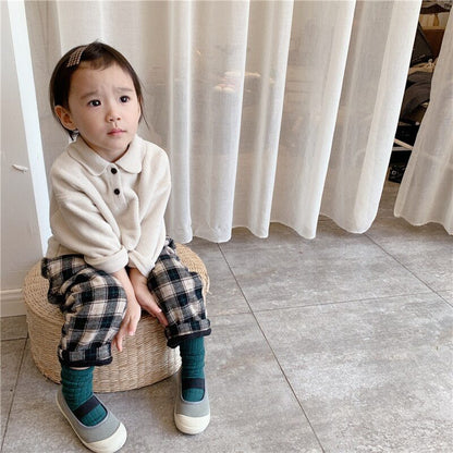 -キッズ フリース ポロシャツ【mh0000267】 - mamahalo shop - 長袖シャツ・ブラウス -  べビー服 - 子供服 - 男の子 - 女の子