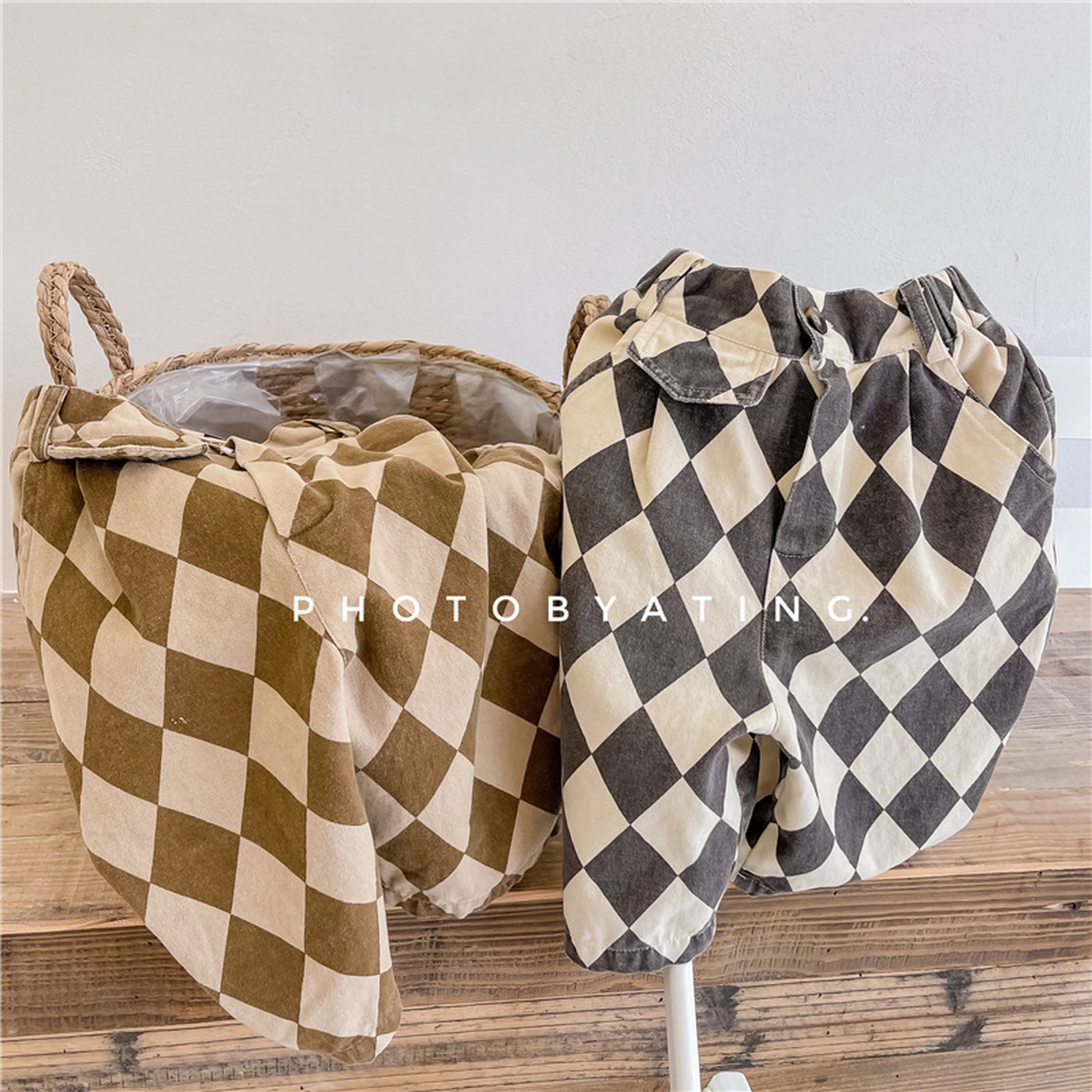 -キッズ ダイヤチェック パンツ - mamahalo shop - ロングパンツ・スウェットパンツ -  べビー服 - 子供服 - 男の子 - 女の子