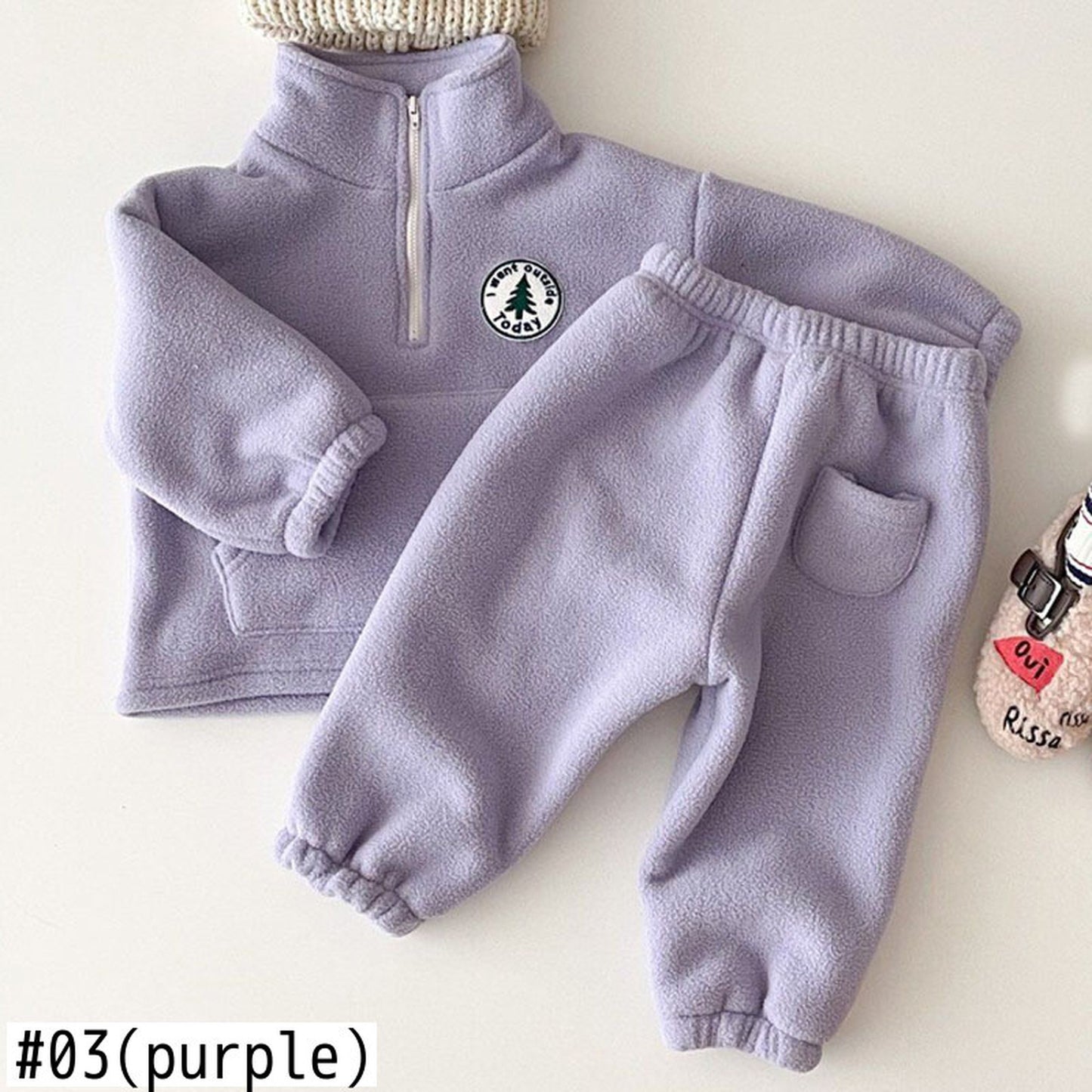 -ベビー キッズ セットアップ フリース スウェットトップス パンツ【mh0000238】 - mamahalo shop - 長袖セットアップ -  べビー服 - 子供服 - 男の子 - 女の子