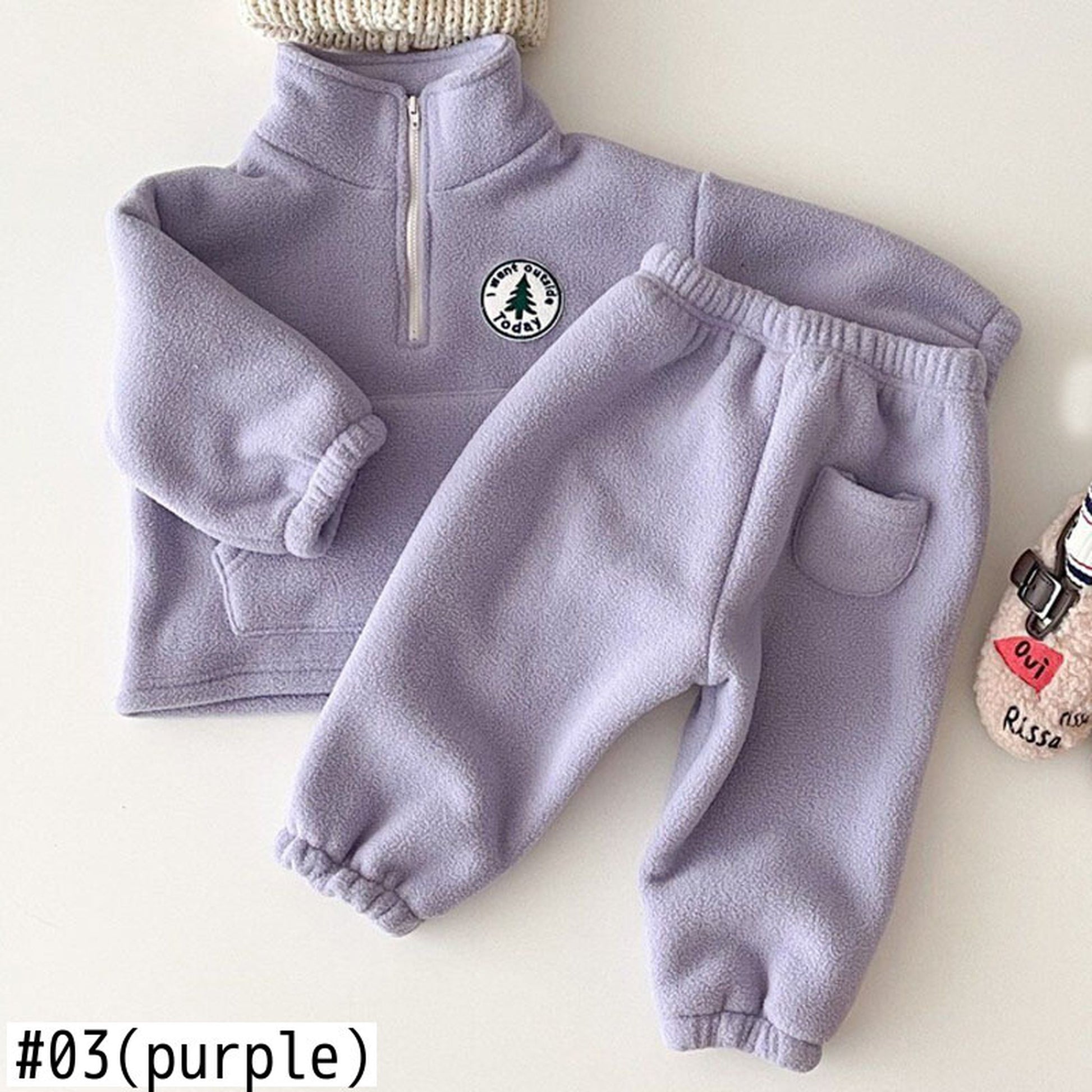 -ベビー キッズ セットアップ フリース スウェットトップス パンツ【mh0000238】 - mamahalo shop - 長袖セットアップ -  べビー服 - 子供服 - 男の子 - 女の子