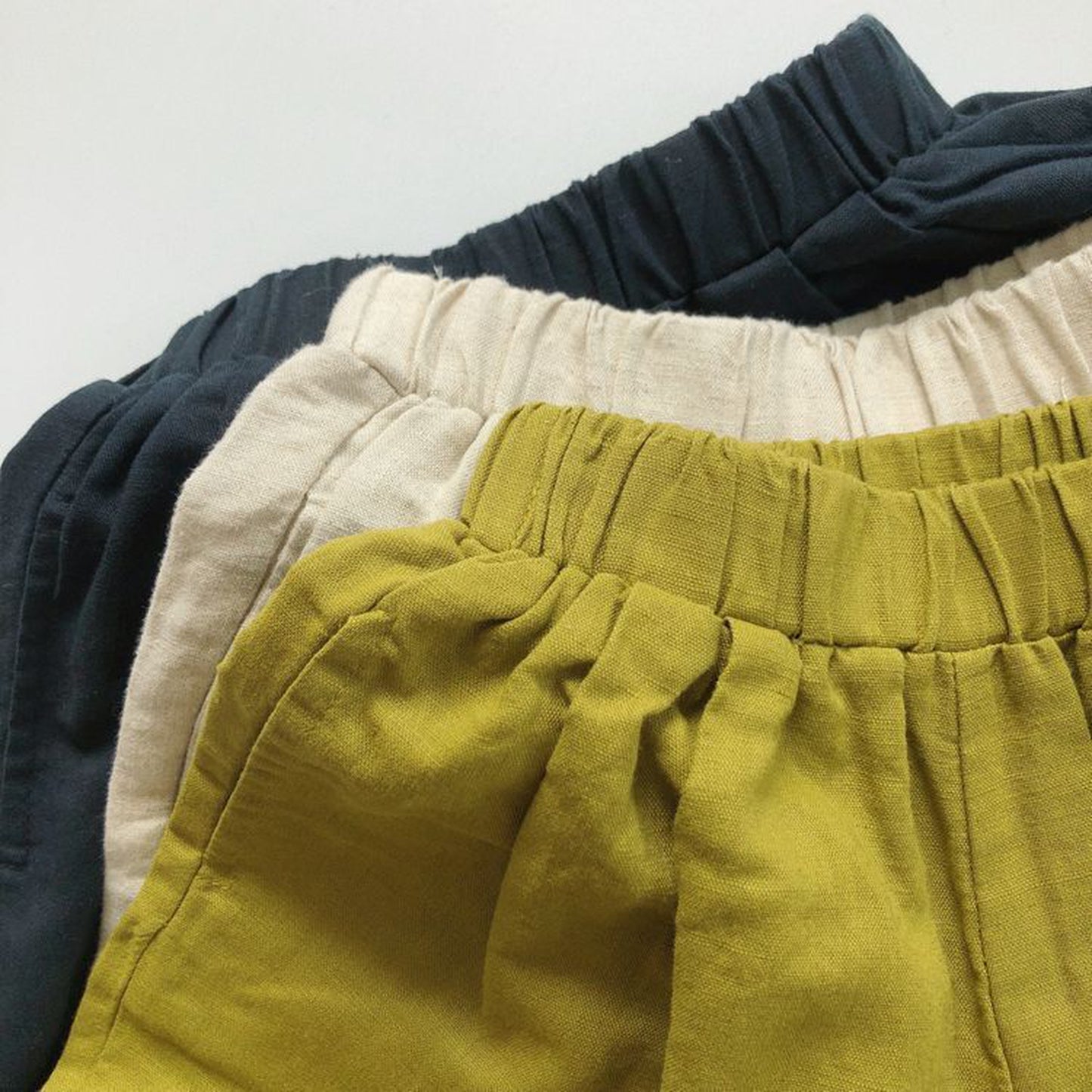 -キッズ コットンリネン サマー パンツ - mamahalo shop - ハーフパンツ・ショートパンツ -  べビー服 - 子供服 - 男の子 - 女の子