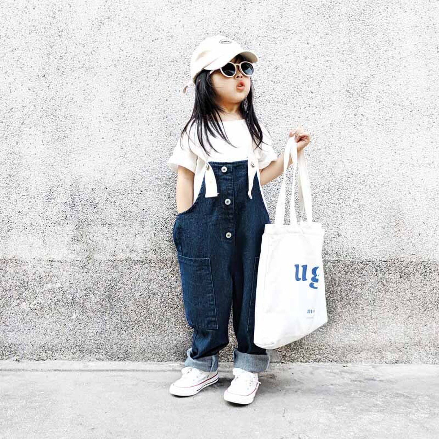 -キッズ デニム テープ サスペンダー サロペット リンク ママ お揃い コーデ【mh0000396】 - mamahalo shop - オーバーオール -  べビー服 - 子供服 - 男の子 - 女の子