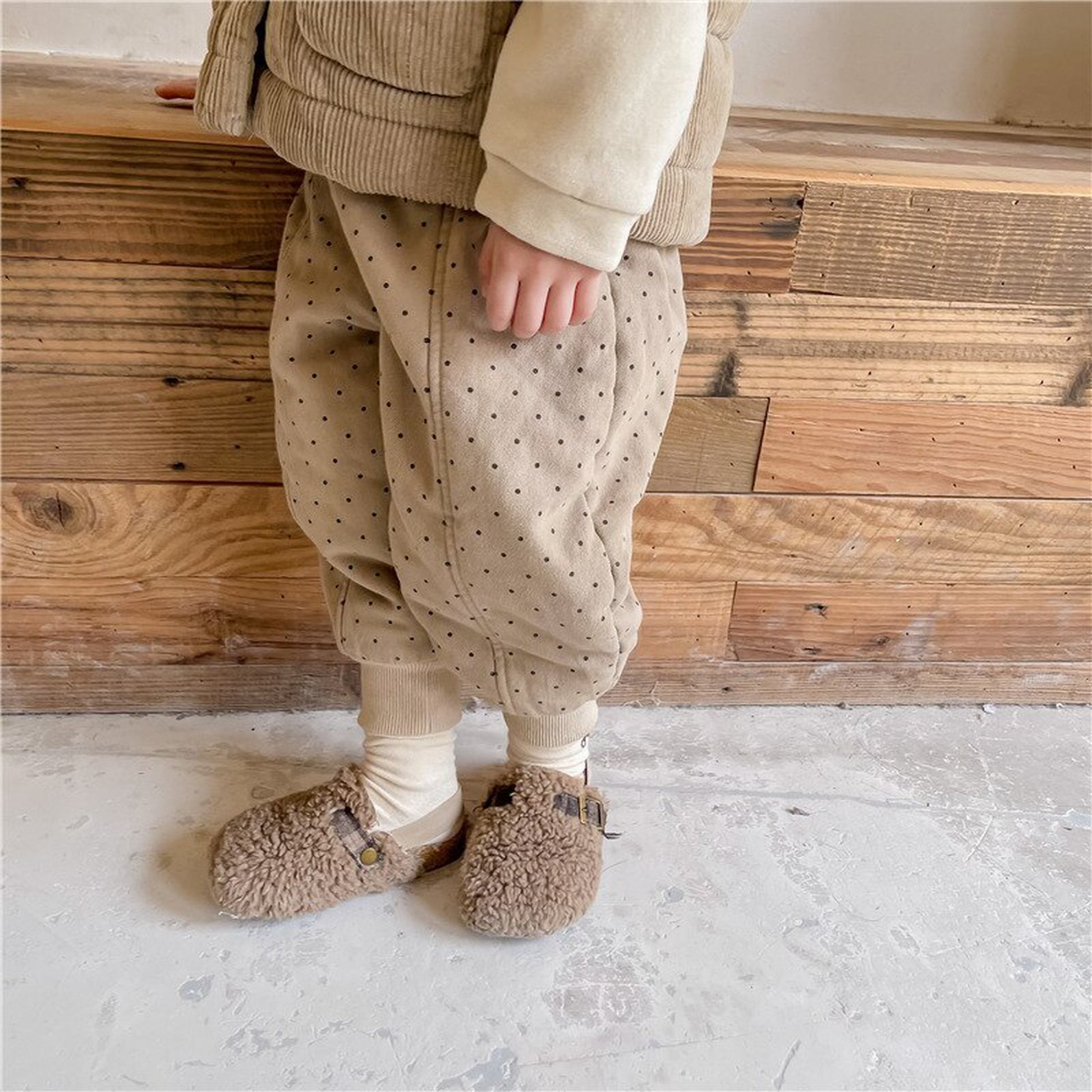 -キッズ みずたまドット 厚手 パンツ【mh0000255】 - mamahalo shop - ロングパンツ・スウェットパンツ -  べビー服 - 子供服 - 男の子 - 女の子