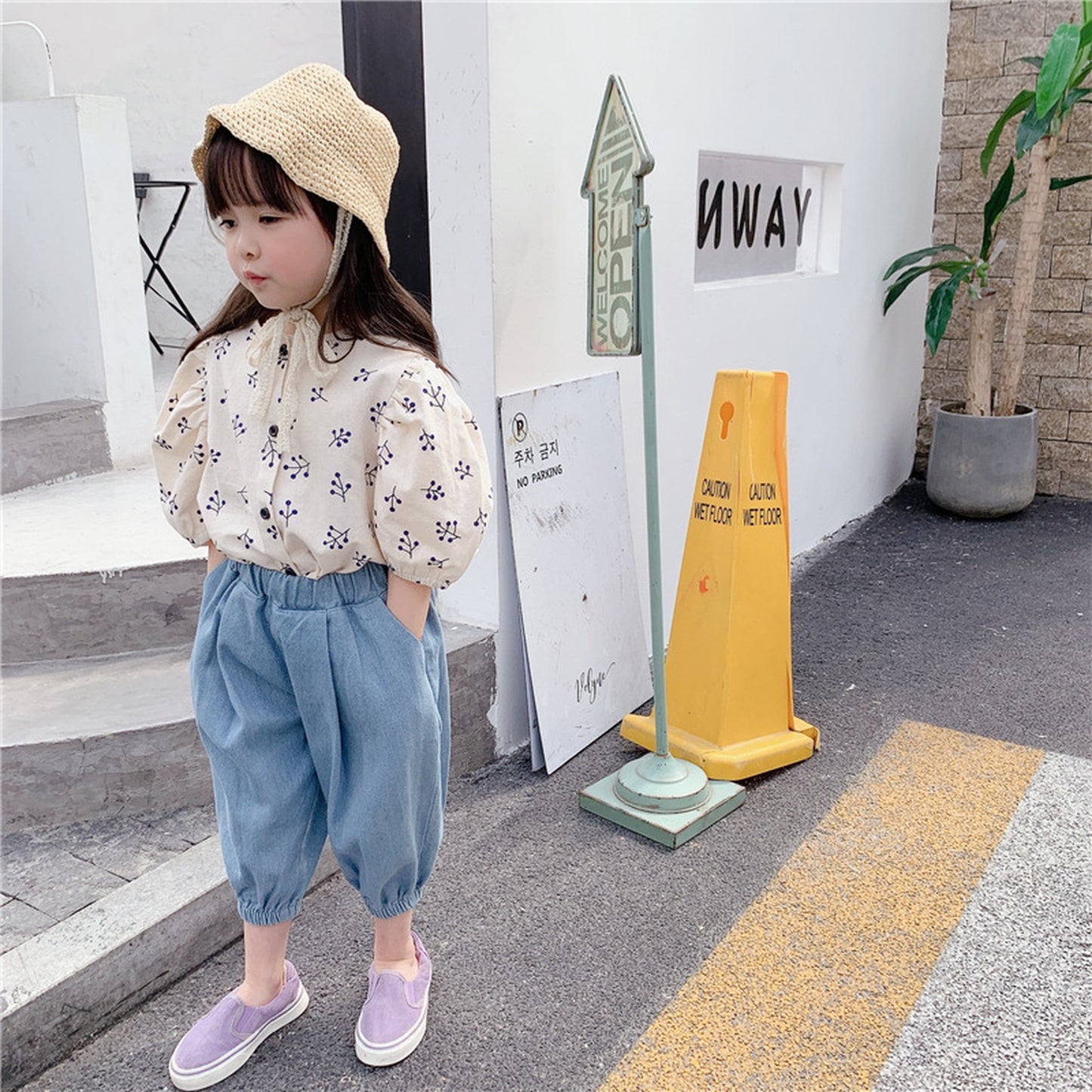 -キッズ パフスリーブ ブラウス【mh0000525】 - mamahalo shop - 半袖シャツ・ブラウス -  べビー服 - 子供服 - 男の子 - 女の子