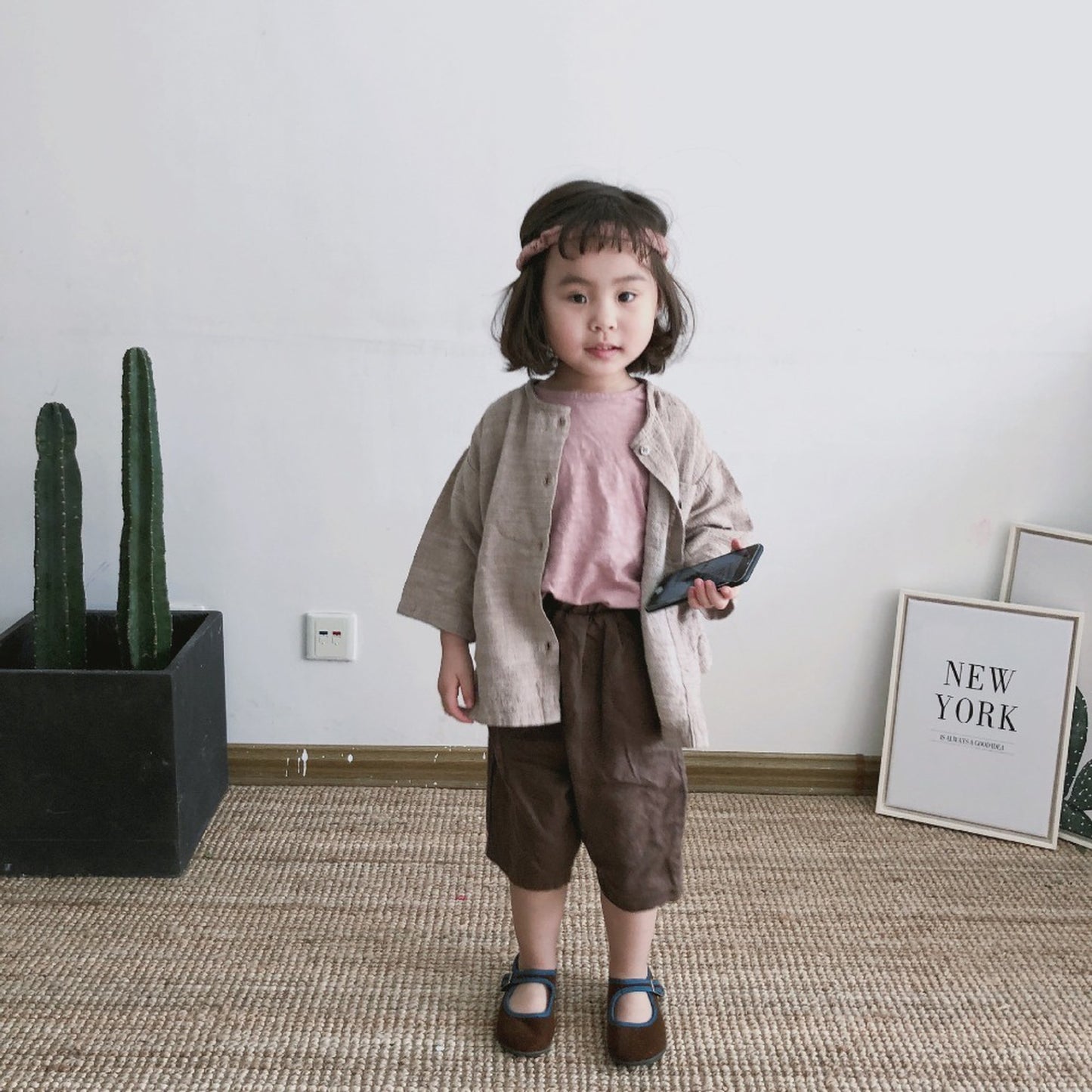 -キッズ コットンリネン パンツ【mh0000527】 - mamahalo shop - ハーフパンツ・ショートパンツ -  べビー服 - 子供服 - 男の子 - 女の子