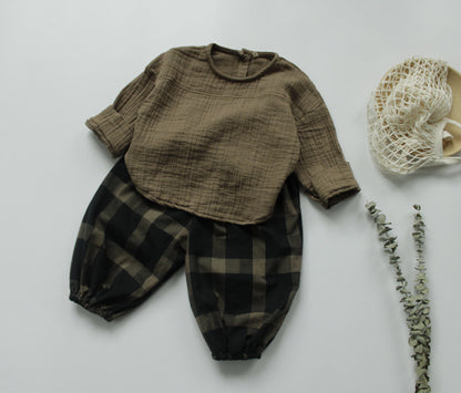 -キッズ コットンリネン トップス【mh0000320】 - mamahalo shop - 長袖Tシャツ -  べビー服 - 子供服 - 男の子 - 女の子