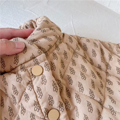 -キッズ プロバンス リーフ キルティング ジャケット アウター【mh0000284】 - mamahalo shop - ショートコート・ジャケット・ジャンパー -  べビー服 - 子供服 - 男の子 - 女の子